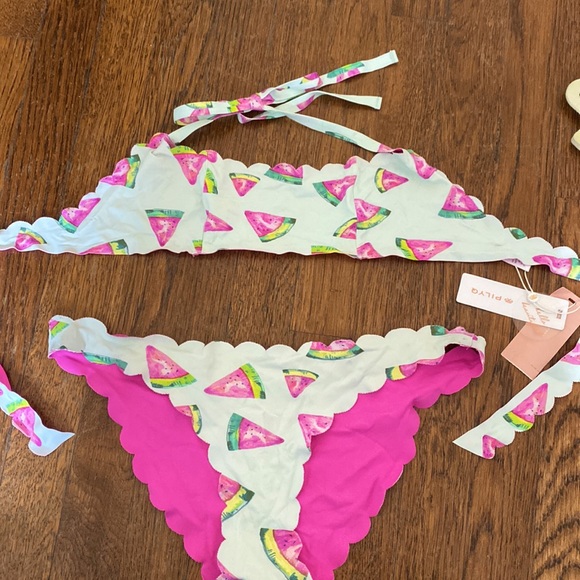 PILY Q watermelon bikini, top and bottom size M - Picture 1 of 2